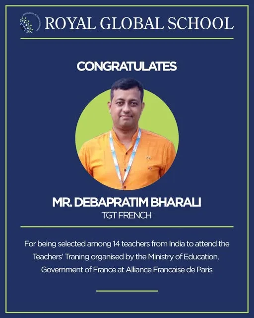 Heartiest Congratulations to Mr. Debapratim Bharali, TGT French
